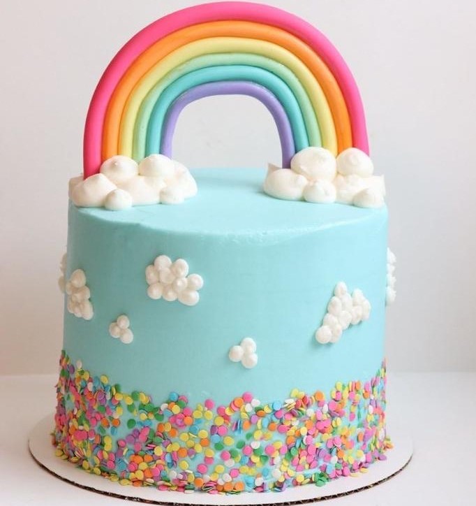 Secret Garden/Rainbow Theme - Decorated Cake by D-licious - CakesDecor