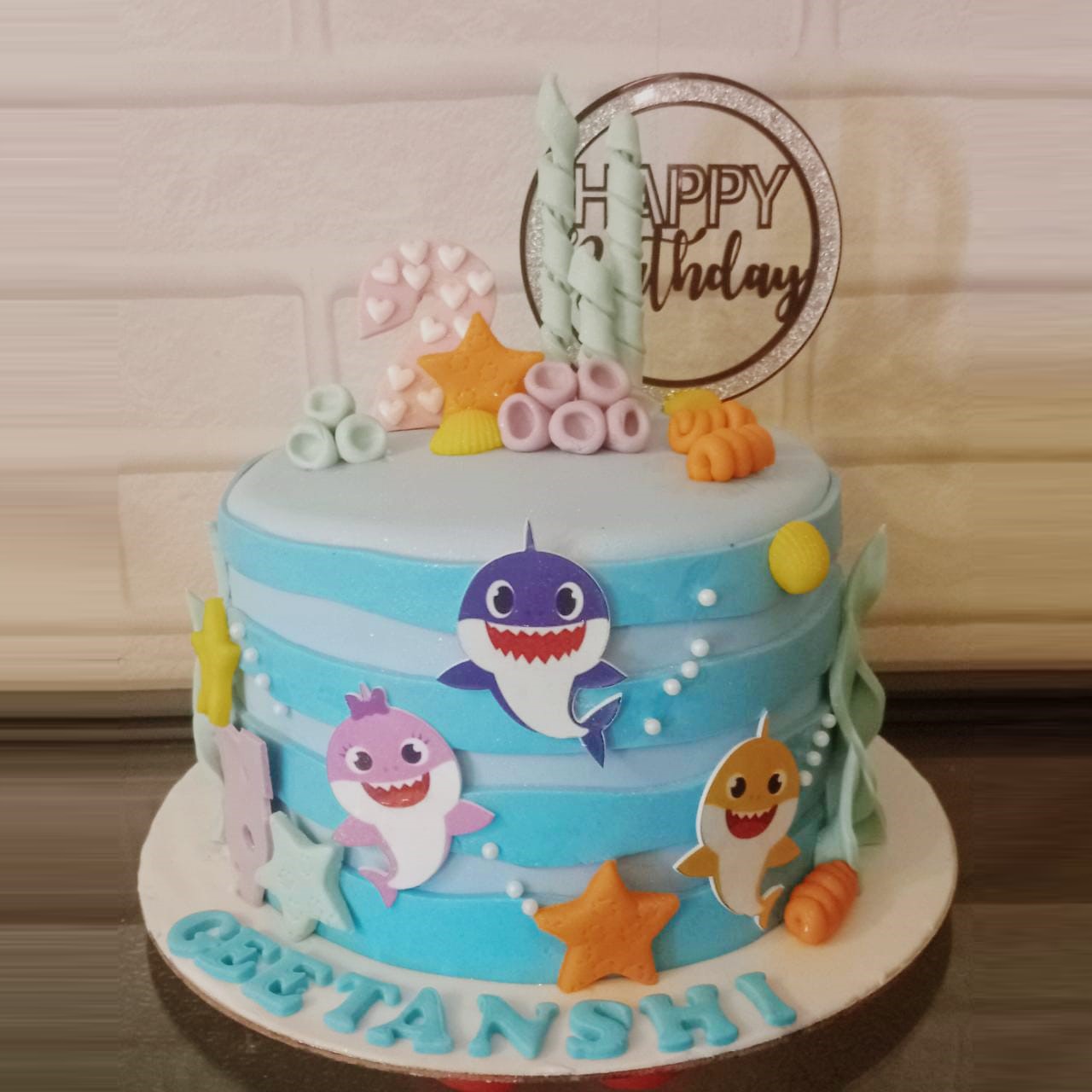 NA Pink Baby Shark Cake Topper 3rd Birthday Shark 3 India | Ubuy