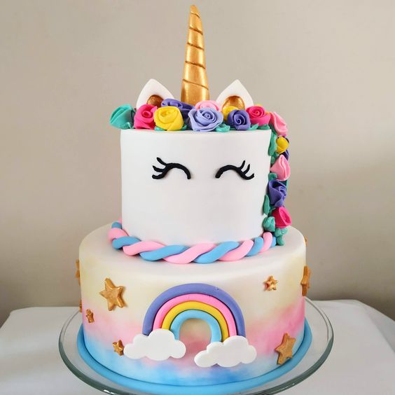 Unicorn Theme Cake- 2 Tier - DP Saini Florist