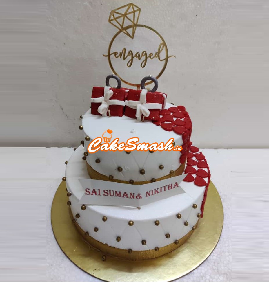 Send Exquisite Wedding Cake 4 Kg Gifts To hyderabad