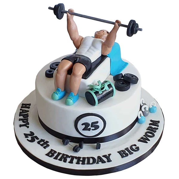 Gym Birthday Cake Topper Weightlifting Happy Birthday Sign Cake Decorations  for Man Women Boy Girl Bday Party Supplies Glitter Black Décor : Amazon.in:  Grocery & Gourmet Foods
