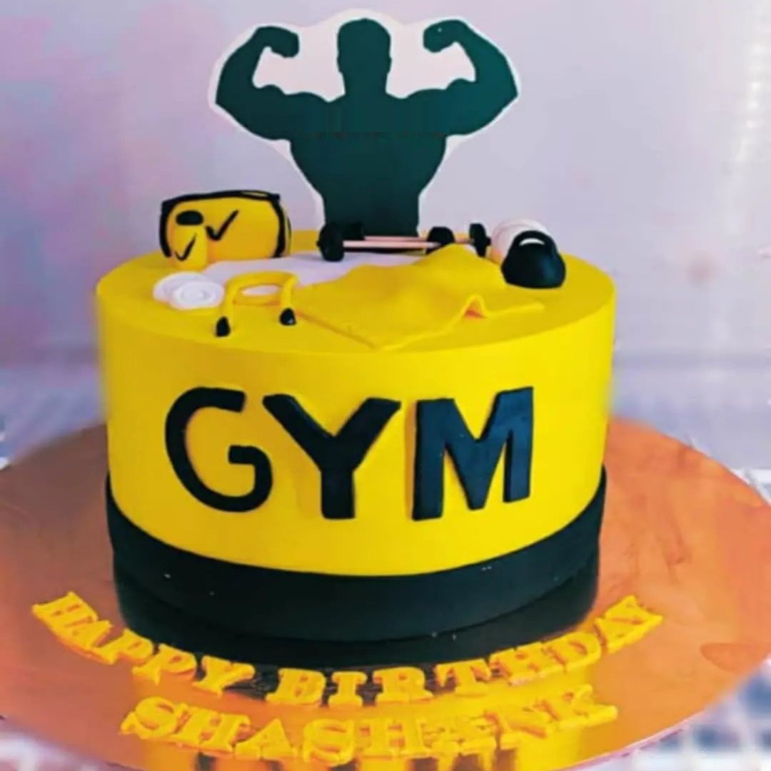 Baker's 13 - A fitness-gym themed cake for a very active young lady  celebrating her hatch day. Design specs had to include 3D elements from her  usual activities, like the treadmill, skipping